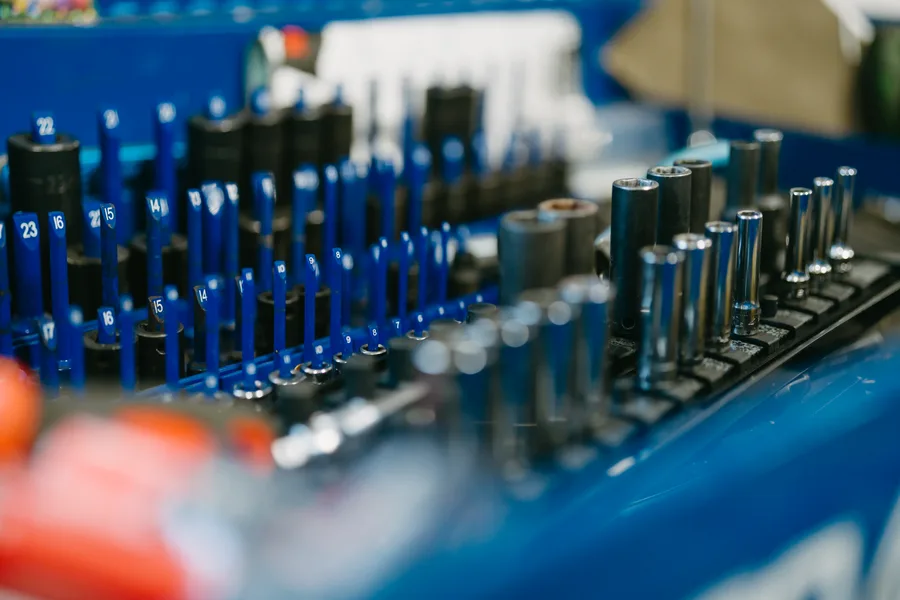 Organized professional auto repair tools